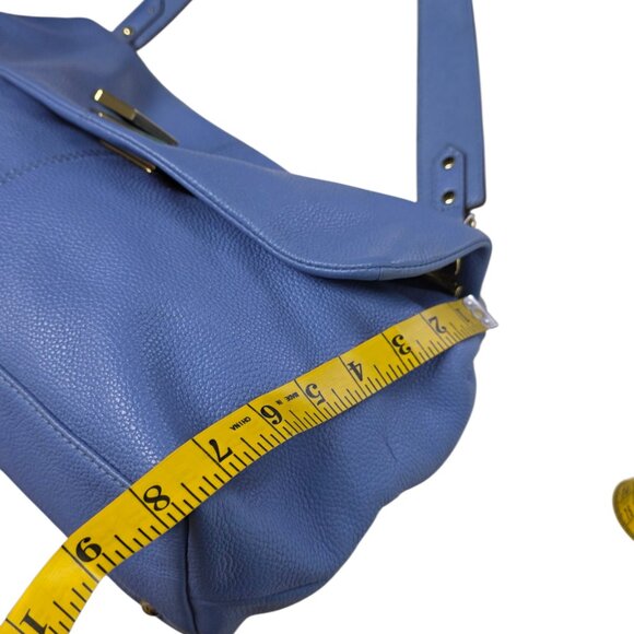 Aimee Kestenberg Genuine Leather Shoulder Bag, Blue, Gold, Handbag - Picture 12 of 12